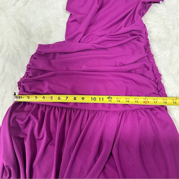 Tanya Taylor Size 12 Purple Elegant Ruched Cut Out Side Slit Nami Gown Dress - Picture 15 of 16